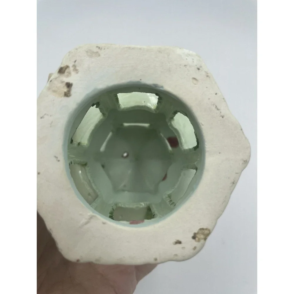 Vtg Aquarium Fishbowl Ceramic Swim Through 3D Japanese Pagoda Tower 5x3.5